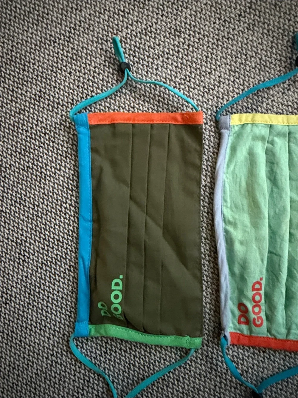 Do Good Cotopaxi Face Masks — multi colored, new w/o tags
